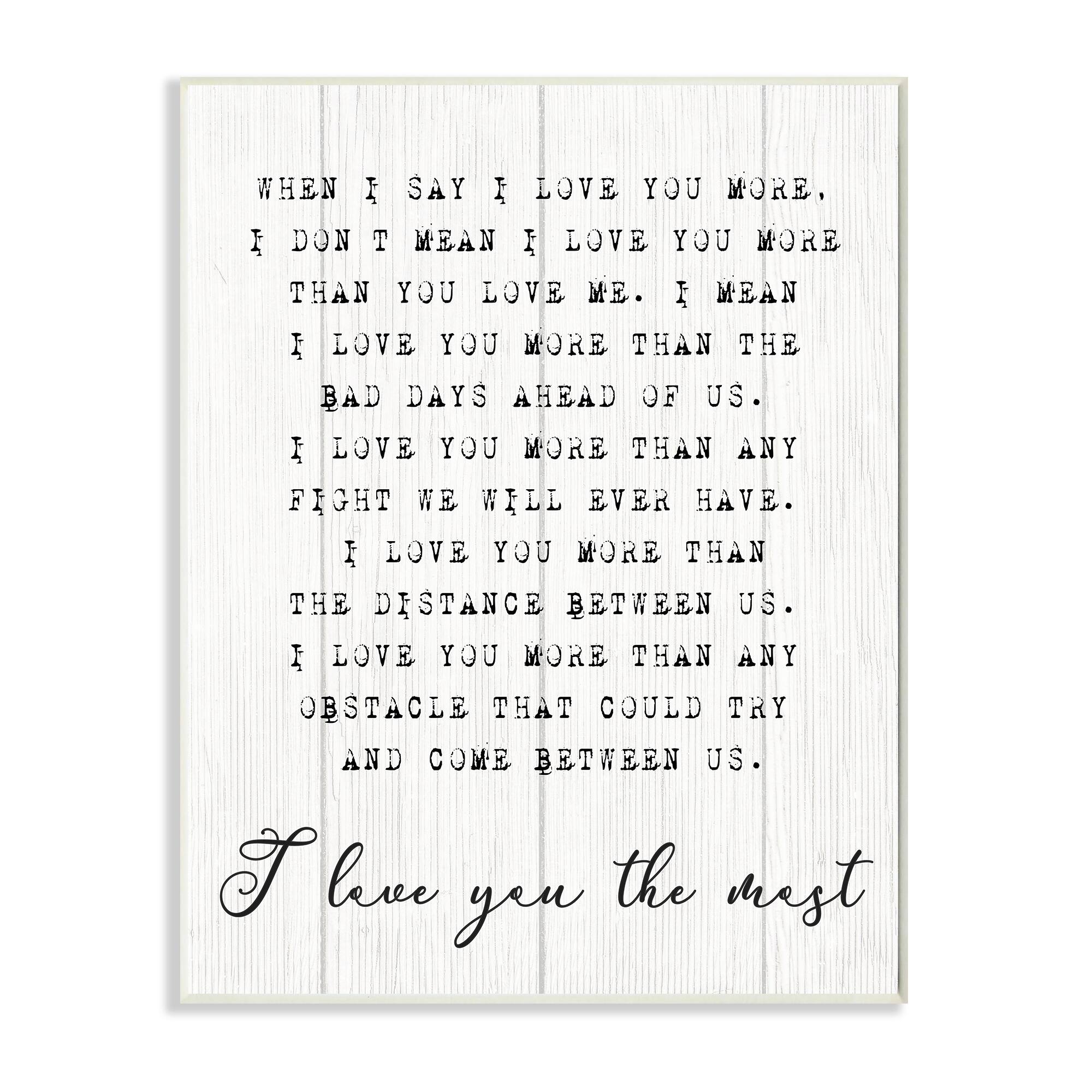 Stupell Industries I Love You the Most Wall Plaque